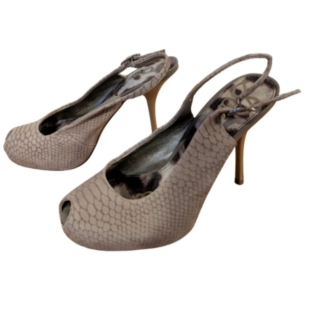 Sam Edelman Snakeskin Slingback Heels – Size 5.5 - Picture 2 of 7